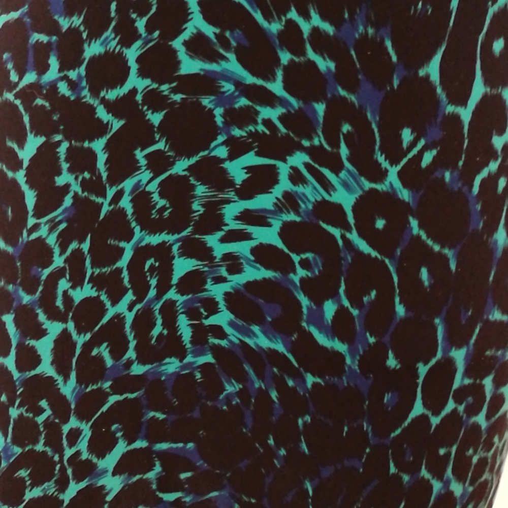 BCBG MaxAzria XXS Blue Green Cheetah Leopard Dress - Picture 2 of 16